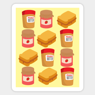Peanut Butter And Jam Sandwich Patterns Sticker